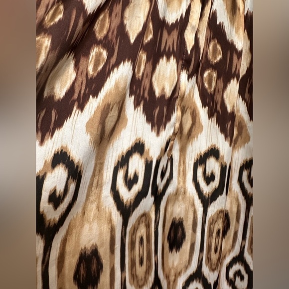 Chico's Women's Beige Brown Tan Aztec Print 3/4 Sleeve Tunic Top - Picture 4 of 6